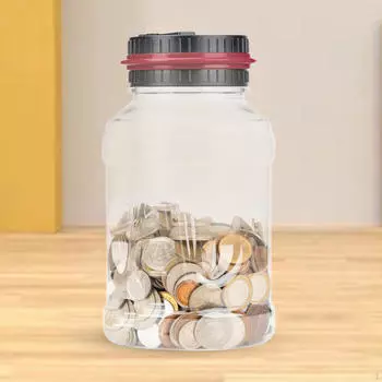 Цифровой подсчет монет Копилка Сохранение счетчика счетчика хранения красный