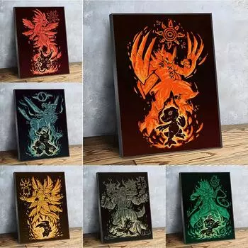 Цифровой постер японского аниме, мультяшная настенная живопись на холсте, печать, украшение для гостиной, спальни, фреска 21cm30cm NoFrame