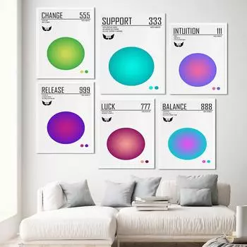 Цифровой постер с ангелом, градиентный цвет, абстрактный принт, искусство, ретро, современная картина на холсте, настенная картина для гостиной, скандинавский домашний декор, картина 21cm30cm NoFrame