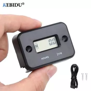 Цифровой счетчик часов с ЖК-дисплеем, тахометр, водонепроницаемый для велосипеда, мотоцикла, квадроцикла, снегохода, морской лодки, лыж, грязи, газового двигателя, счетчик часов with logo чёрный