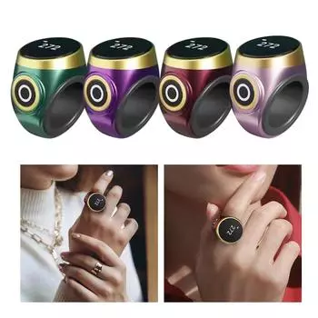 Цифровой счетчик пальцев с вибрационной сигнализацией, электронный счетчик, портативный цифровой счетчик для отслеживания времени молитвы, подарок розового золота