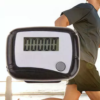 Цифровой шагомер, счетчик шагов, портативный портативный электронный зажим для ремня для ходьбы Transparent Blue