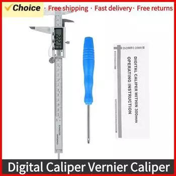 Цифровой штангенциркуль с нониусом 8 дюймов/200 мм измерительный инструмент с электронным микрометром из нержавеющей стали с большим ЖК-экраном