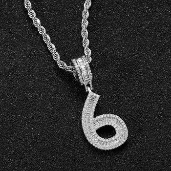 Цифровой символ кулон личность сделай сам шитье мужские и женские хип-хоп ювелирные изделия ожерелье 8 золотой