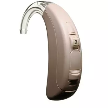 цифровой слуховой аппарат с креплением на ушной крючок, заушный, поворотный, BTE 75, серый (Заушный цифровой слуховой аппарат для людей с умеренной и тяжелой потерей слуха)
