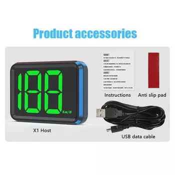 Цифровой спидометр Автомобильный GPS Hud Head Up Display Высокое разрешение Led GPS Скорость Green KM/H