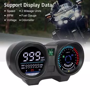 Цифровой спидометр для мотоцикла, светодиодный многофункциональный прибор для TITAN150, для Honda CG150 Fan150 чёрный