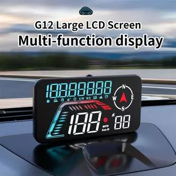 Цифровой спидометр Geyiren G12 GPS HUD Plug and Play для всех автомобилей Крупный шрифт КМЧ Миль/Ч Пробег Местное время Высота Проекционный дисплей
