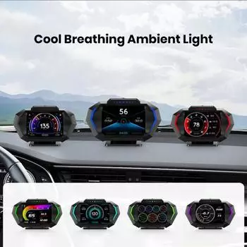 Цифровой спидометр с подсветкой, большой экран, универсальный дисплей, скорость, GPS, OBD, головной светодиодный экран, спидометр, прибор для кабины чёрный
