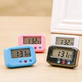 Цифровой светодиодный будильник с большим экраном и повтором сигнала на батарейках для домашнего использования в путешествиях 2019 чёрный