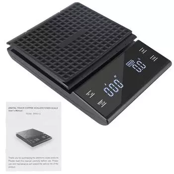 Цифровой светодиодный дисплей 3 кг/0,1 г Высокая точность г/унц/мл Электронные перезаряжаемые кухонные весы для кофе типа C Автотаймер