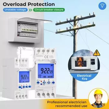 Цифровой таймер, простая настройка, многофункциональный, 2-канальный, программируемый интервальный таймер 85 265V