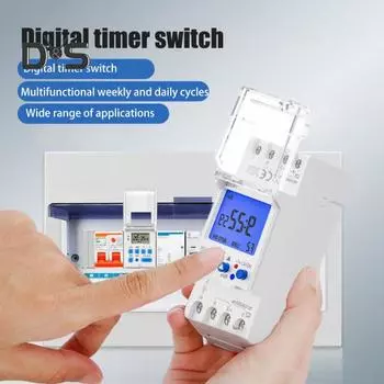 Цифровой таймер, простая настройка, многофункциональный двухканальный программируемый интервальный таймер с двумя независимыми релейными выходами 85 265V