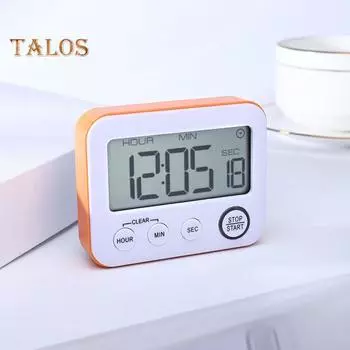 Цифровой таймер с громкой сигнализацией, большой экран, переключатель включения/выключения звука, кухонный таймер с подвесным кронштейном, инструмент напоминания о времени для дома белый