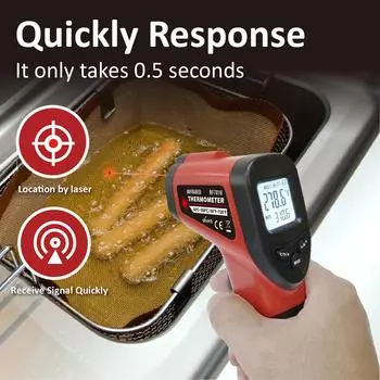Цифровой термометр бесконтактный промышленный инфракрасный лазерный ЖК-дисплей цветной кухонный термометр температурный пистолет тестер-50-380 CHINA