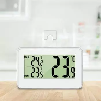 Цифровой термометр и гигрометр Холодильный холодильник с морозильной камерой Дисплей максимальной и минимальной температуры чёрный