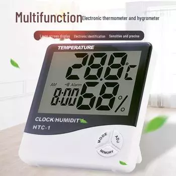 Цифровой термометр и гигрометр HTC-1 для использования в помещении с будильником HTC-1 Electronic Thermohygrometer