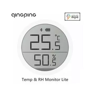 Цифровой термометр и гигрометр Xiaomi Qingping BLE5.0, монитор Lite, электронный ЖК-экран, автоматическая запись данных, приложение Mi home