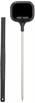 Цифровой термометр Pearl Metal с черным белым светодиодом и измерением HAKARI D-6479 чёрный