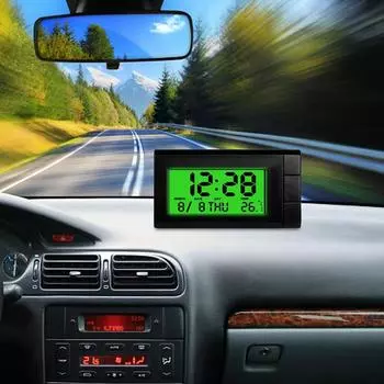 Цифровой термометр с ЖК-дисплеем, автоматический измеритель температуры 2 в 1, электронный датчик температуры для автомобильных аксессуаров, деталей автомобиля синий