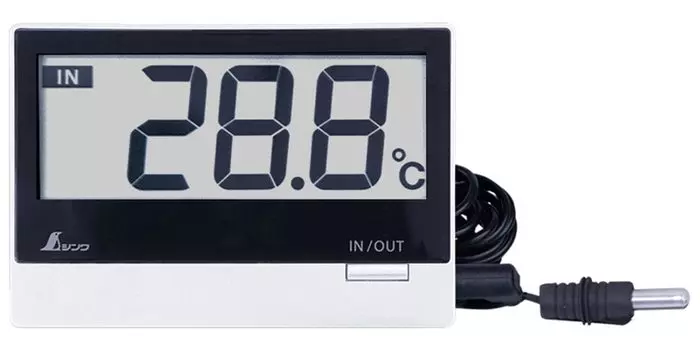 Цифровой термометр Shinwa Sokutei Smart B с внешним датчиком 73117 для использования в помещении/на улице/водонепроницаемый серебряный
