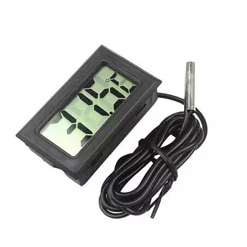 Цифровой термометр ЖК-измеритель температуры Холодильник Аквариум Монитор белый