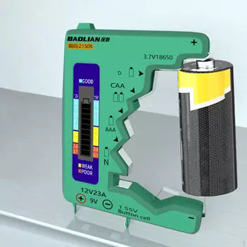 Цифровой тестер батареи, анализатор емкости, быстрая проверка, точный, портативный, бытовой, с ЖК-дисплеем