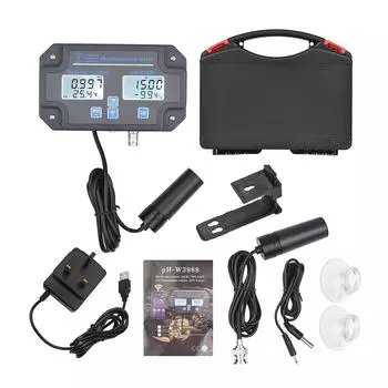 Цифровой тестер качества воды Wi-Fi, настенный анализатор воды 6 в 1, PH/EC/TDS/SALT/SG/ US Plug серый