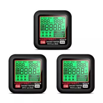 Цифровой тестер розеток, большой дисплей, умный детектор напряжения, проверка розеток, защита от утечек, интеллектуальное тестирование утечек EU