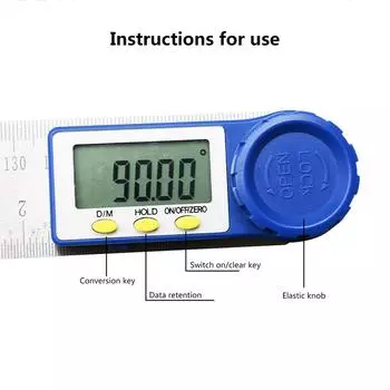Цифровой транспортир 200 мм 7 дюймов цифровой угол искатель транспортир линейка измеритель наклона гониометр синий