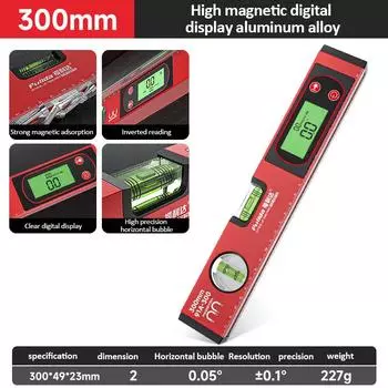 Цифровой транспортир, углоизмерительный прибор, пузырьковый магнитный спиртовой уровень, электронный уровень, инклинометр 0-90°, высокоточные инструменты для нивелирования