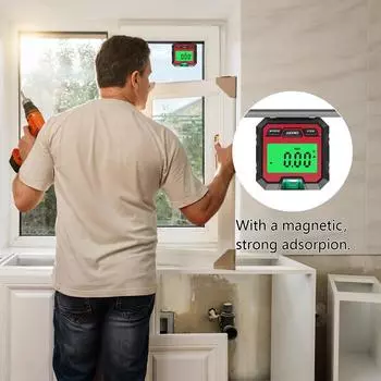 Цифровой угломер, угломер, электронный уровень, угломер (Красный с пузырьками)