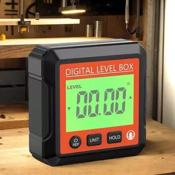 Цифровой угломер, угломер, инклинометр, универсальный магнитный уровнемер, угломер, угломер, куб, уровень, измерительные инструменты чёрный