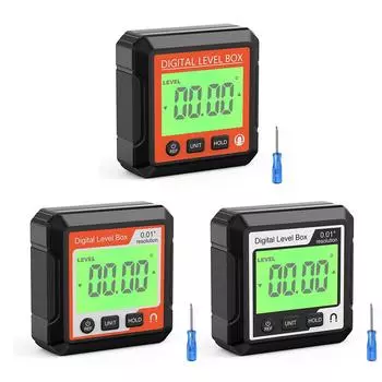 Цифровой угломер, угломер, универсальный магнитный угломер, 90-градусная линейка, уровень, угломер, куб, уровень, измерительные инструменты красный