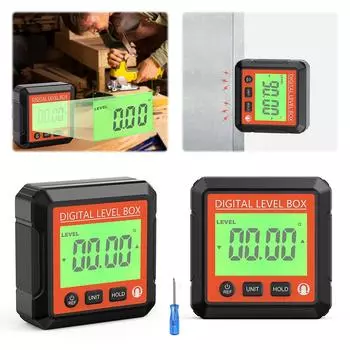 Цифровой угломер, уклономер, магнитная линейка на 90 градусов, измеритель уровня, тестер угла наклона, уровень, искатель угла, измерительные инструменты красный