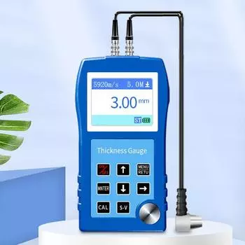 Цифровой ультразвуковой толщиномер-тестер 0,9 ~ 300 мм Инструмент для измерения металлических и неметаллических материалов, стали, серебра, пластика, стекла, ПВХ, труб