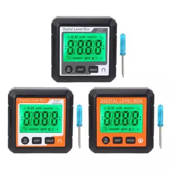 Цифровой уровень с магнитом, электронный угломер, инклинометр, транспортир для обработки древесины, автомат Black White
