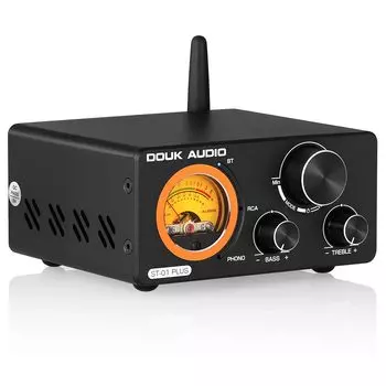 Цифровой усилитель Douk Audio PLUS HiFi Bluetooth TPA3255 MM Phono Equalizer VU Meter Turntable Audio Stereo Amplifier ST-01