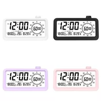 Цифровой визуальный менеджер времени, многофункциональные электронные часы-будильник, бесшумные белый
