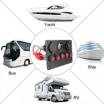 Цифровой вольтметр для автомобильного грузовика, автомобильная панель переключателя, двойной порт USB синий