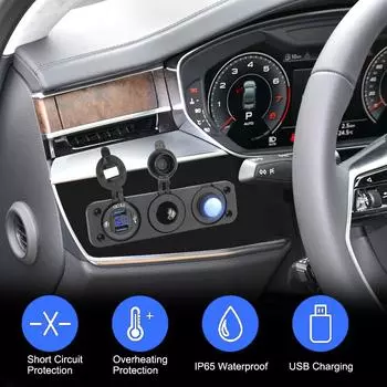 Цифровой вольтметр, тумблерный переключатель 3 в 1 для морского автомобиля, двойной порт USB, светодиодная панель переключателя, комбинация розеток ВКЛ/ВЫКЛ, постоянный ток 12 В/24 В красный