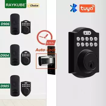 Цифровой замок RAYKUBE с засовом Tuya Bluetooth Smart Keyless APP с поддержкой разблокировки паролем, удаленная временная замена кода