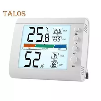 Цифровой ЖК-будильник, легко читаемый дисплей температуры влажности, многофункциональный термометр, гигрометр, настольные часы для дома и офиса, подарок на день рождения розовый