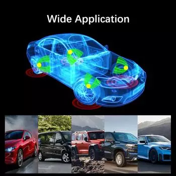 Цифровой ЖК-дисплей Автомобильная система контроля давления в шинах TPMS Системы автомобильной охранной сигнализации Питание от солнечной батареи/USB