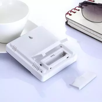 Цифровой ЖК-термометр, гигрометр, измеритель влажности, комнатная температура, часы белый