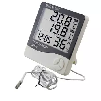 Цифровой ЖК-термометр, гигрометр, метеостанция для дома, дома, на улице, C/F, измеритель температуры и влажности с будильником