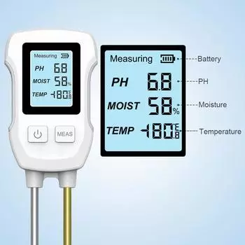 Цифровой ЖК-тестер почвы PH/влажности/температуры 3,0-9 pH-метр термостойкий металлический датчик влажности монитор для цветочных растений садоводство