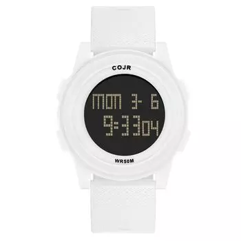 Цифровые беговые 5ATM Sports Day of the LED Dual Large and Easy to Read [COJR] часы, ультратонкие часы, водонепроницаемые, многофункциональные часы, мужские часы,