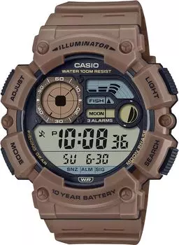 Цифровые часы CASIO с функцией отображения данных о рыбалке и луне, коричневая модель Overseas [Casio] Мужские и WS-1500H-5AV [Товары]