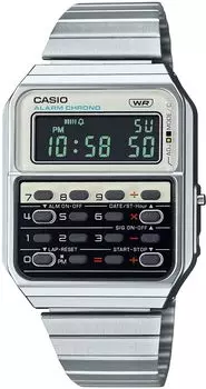Цифровые часы CASIO Vintage Series с функцией расчета 8 цифр Heritage Colors унисекс металлический браслет серебристый x слоновая кость Overseas модель [Casio]